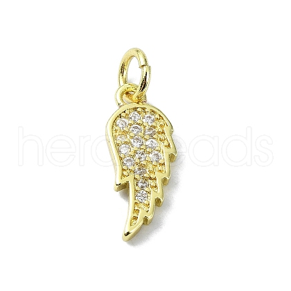 Brass Micro Pave Clear Cubic Zirconia Charms KK-H475-53G-02-1