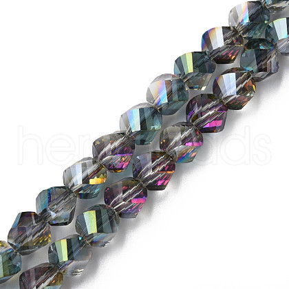 Electroplate Transparent Glass Beads Strands EGLA-N002-39-D03-1