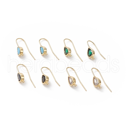 Real 18K Gold Plated Brass Earring Hooks KK-B060-07G-1