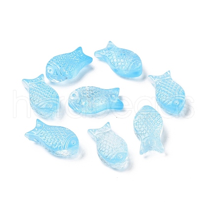 Transparent Spray Painted Glass Beads X1-GLAA-I050-10E-1