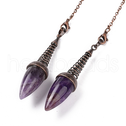 Natural Amethyst Dowsing Pendulums G-L524-06R-02-1