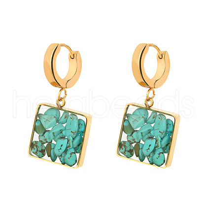 Elegant Stainless Steel Irregular Colorful Dangle Hoop Earrings for Women XQ7626-4-1