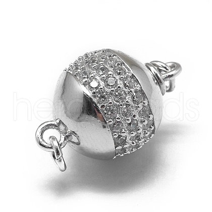 Rhodium Plated 925 Sterling Silver Box Clasps STER-L057-008C-1