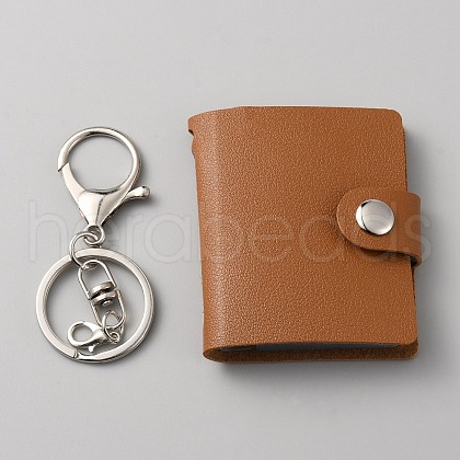 2 Inch Leather Cover Mini Photocard Holder Book AJEW-WH0248-366B-1