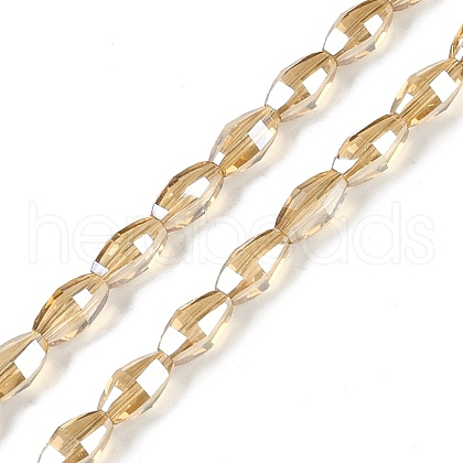 Electroplate Glass Beads Strands GLAA-Q101-03B-PL03-1
