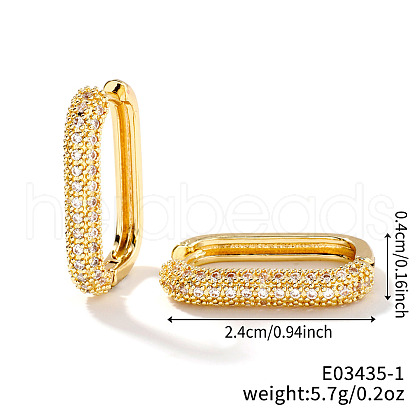 Elegant Brass Clear Cubic Zirconia Hoop Earrings RO7154-2-1