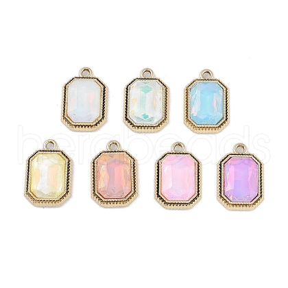 UV Plating Alloy with Mixed Color Glass Rhinestone Pendants FIND-M018-38G-1