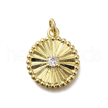 Brass Micro Pave Cubic Zirconia Pendants KK-C090-20G-1