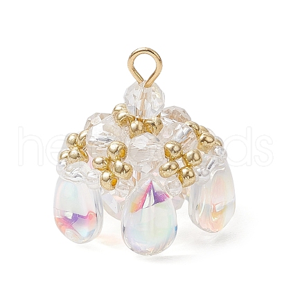Glass & Seed Beads Pendants PALLOY-MZ00648-02-1