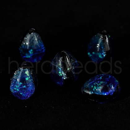 Gradient Color & Luminous Handmade Silver Foil Lampwork Beads LAMP-I028-07A-1