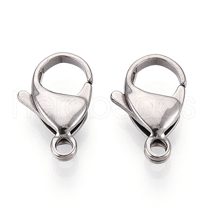 304 Stainless Steel Lobster Claw Clasps STAS-T065-17mm-34P-1
