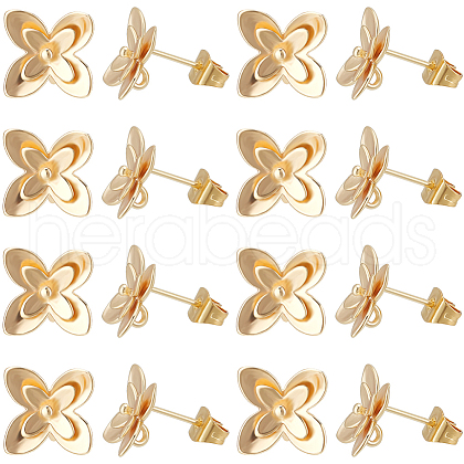 Beebeecraft 20Pcs Brass Stud Earring Findings KK-BBC0010-85-1