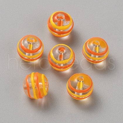 Transparent Painted Glass Beads GLAA-WH20007-01C-1