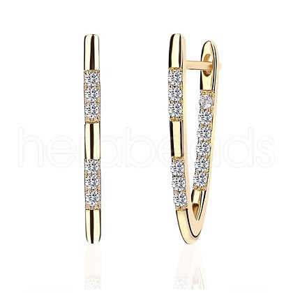 Brass Angular Hoop Earrings EJEW-BB35432-G-1