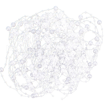 Gorgecraft 10 Strands Acrylic Imitation Pearl Beaded Trim Garland Strand OCOR-GF0001-45-10-1