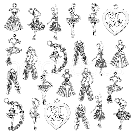 SUNNYCLUE Alloy Dancer Charm Pendants PALLOY-SC0002-64AS-1