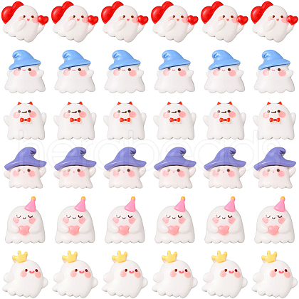 SUNNYCLUE 60Pcs 6 Colors Halloween Plastic Cabochons FIND-SC0010-65-1