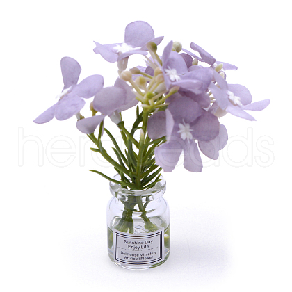 Mini Glass Vase with Artificial Flower Ornaments MIMO-PW0001-190L-1