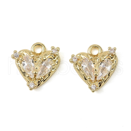 Brass Micro Pave Cubic Zirconia Charms KK-C107-14B-G-1