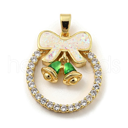 Christmas Brass Micro Pave Cubic Zirconia Pendant KK-H468-01A-01G-1