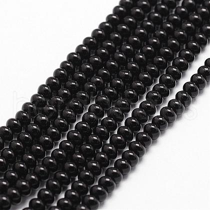 Natural Black Onyx Beads Strands G-P161-19-4x2mm-1