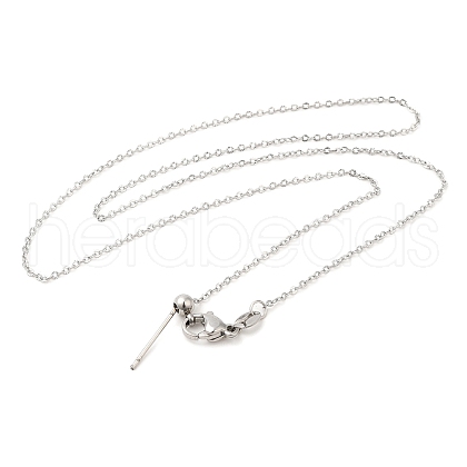 304 Stainless Steel Cable Chain Necklace for Women NJEW-G104-06P-1