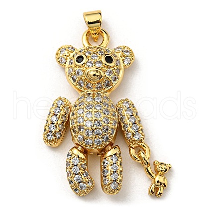 Brass with Cubic Zirconia Pendants KK-K341-37G-1