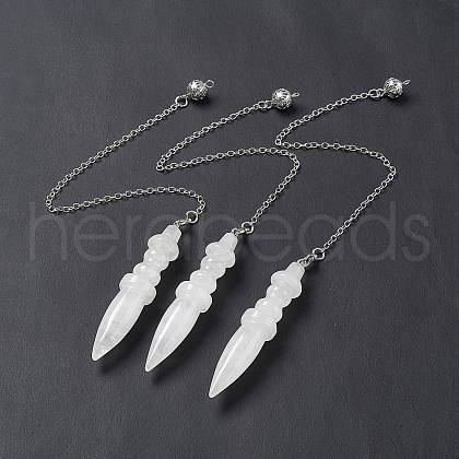 Natural Quartz Crystal Pointed Dowsing Pendulums AJEW-B020-06P-09-1