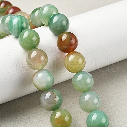 Natural Multi-Color Agate Beads Strands G-A261-B17-14mm-1