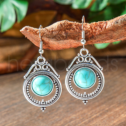 Bohemian Style Alloy Acrylic Dangle Earrings WG0B115-11-1