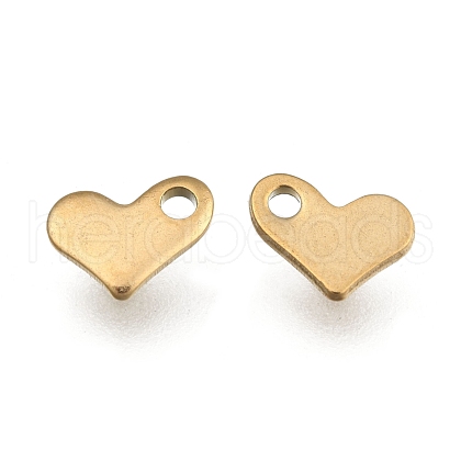 Ion Plating(IP) 304 Stainless Steel Heart Charms X-STAS-F075-21-1