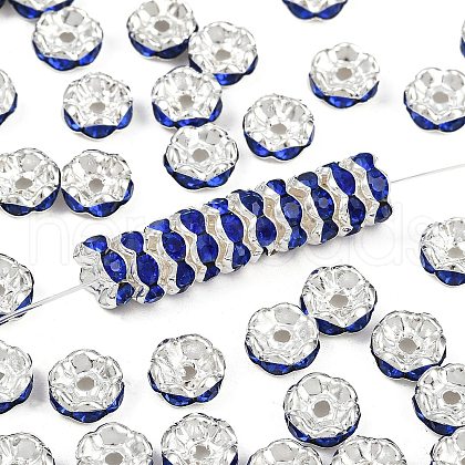 Brass Rhinestone Spacer Beads RSB030NF-15-1