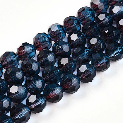 Baking Paint Transparent Glass Beads Strands X-DGLA-A035-T8mm-A10-1