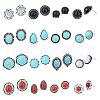 FIBLOOM 16 Pair 16 Style Ethnic Style Alloy Stud Earrings EJEW-FI0002-86-1