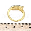 Brass Micro Pave Cubic Zirconia Open Cuff Ring for Women RJEW-F177-03GP-03-5