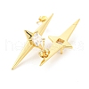 Star Shape Rack Plating Brass Micro Pave Cubic Zirconia Dangle Stud Earrings EJEW-P240-03G-2
