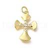 Brass Micro Pave Clear Cubic Zirconia Pendants KK-M297-10G-1