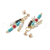 Synthetic Turquoise Beaded Necklaces and Earrings Set for Women SJEW-JS01317-5