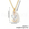 Elegant Brass Pave Glass Fashion Water Drop Pendant Necklaces BP5132-1-2