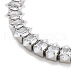 Brass Pave Clear Cubic Zirconia Horse Eye Link Bracelets BJEW-B094-03B-P-2