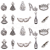 100Pcs 10 Styles Tibetan Style Alloy Pendants TIBEP-CJ0001-78-1