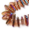 Electroplate Transparent Glass Beads Strands EGLA-R114-01B-3