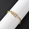 Brass Micro Pave Clear Cubic Zirconia Link Bracelets BJEW-U020-12G-2