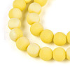 Frosted Opaque Glass Beads Strands GLAA-T032-P8mm-MBB16-3