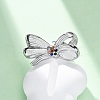 304 Stainless Steel with Rhinestone Adjustable Cuff Rings RJEW-Q020-18P-4