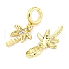 Brass Micro Pave Cubic Zirconia European Dangle Charms KK-D325-18G-2