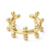 Rack Plating Brass Round Beaded Open Cuff Rings for Women RJEW-Q777-05G-2