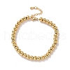 PVD Vacuum Plating 201 Stainless Steel Round Beaded Bracelet for Women STAS-D179-03G-01-1
