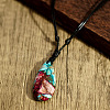 Dyed Natural Imperial Jasper Teardrop Pendant Necklaces DZ8901-4-1