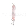 3Pcs 3 Styles Electroplated Natural Quartz Crystal Pointed Copper Wire Wrapped Pendants PALLOY-JF03767-05-4